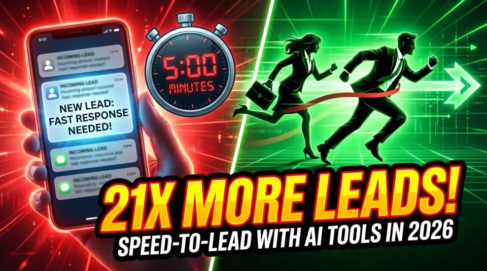 Real estate agent using AI tools on phone to respond to leads instantly