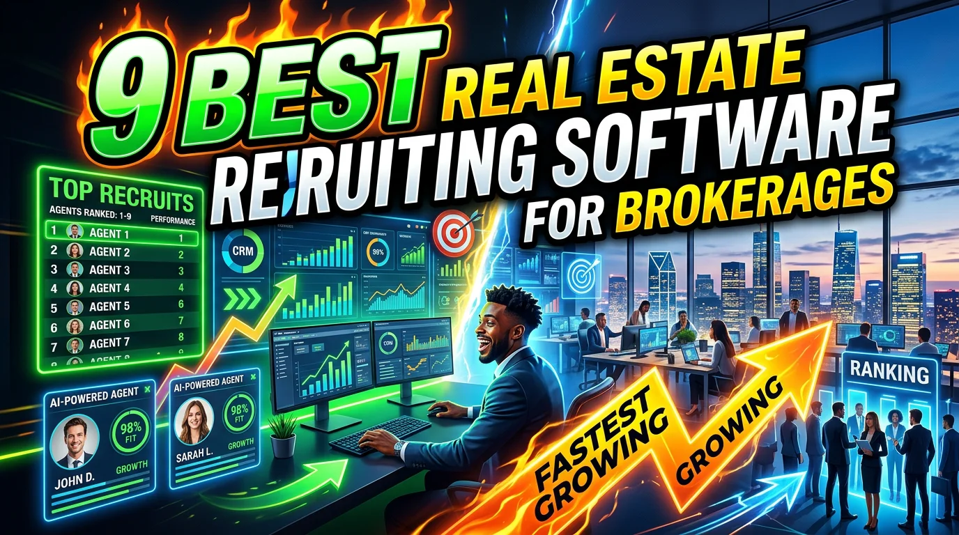 Ranked real estate recruiting software dashboard for brokerages