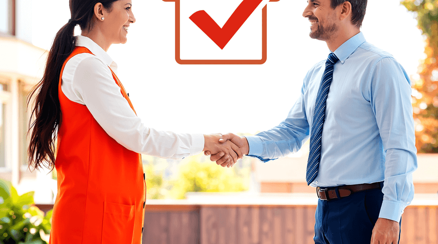 Real estate professionals shaking hands