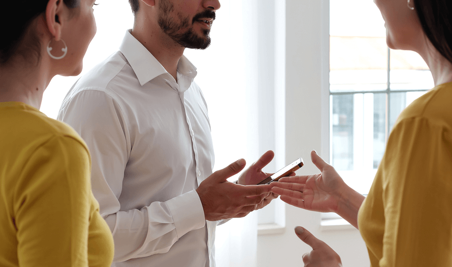 People discussing real estate